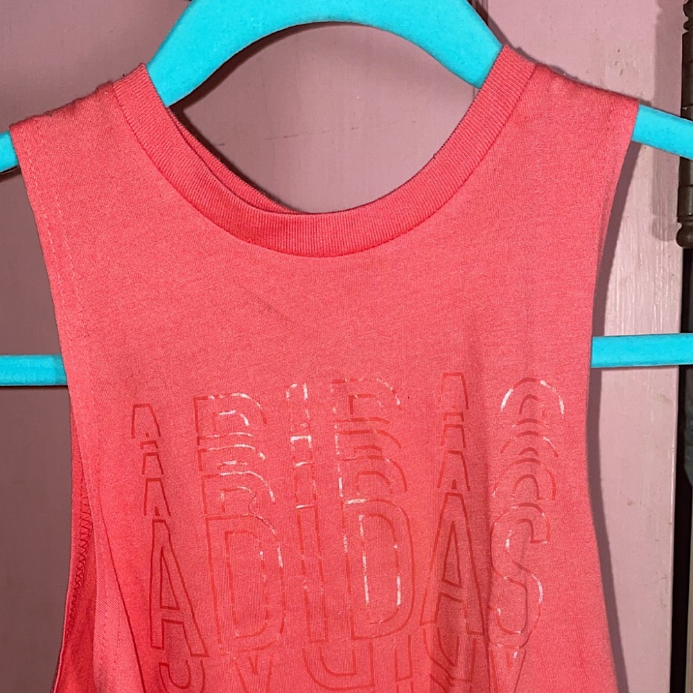Coral Adidas Activewear Cropped Tank XS